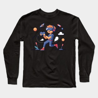 boy playing vr Long Sleeve T-Shirt